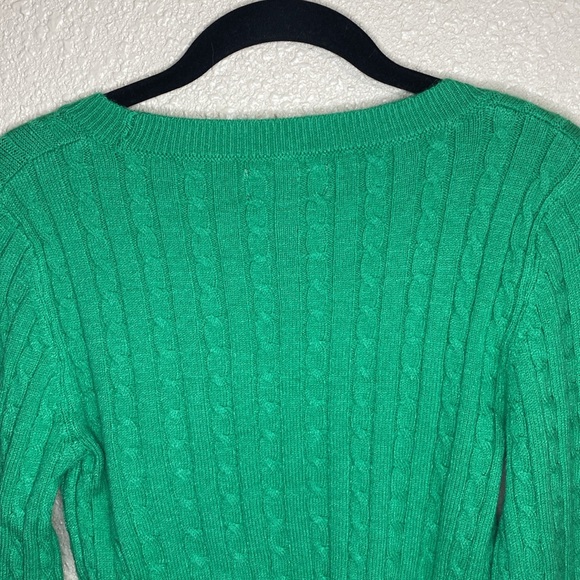 Jessica Simpson Green Cable Knit V-Neck Sweater NWOT Size M - Picture 8 of 9